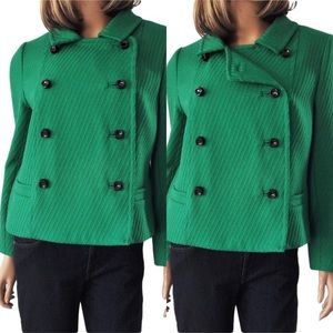 MILLY Double Breasted Emerald Wool blazer jacket